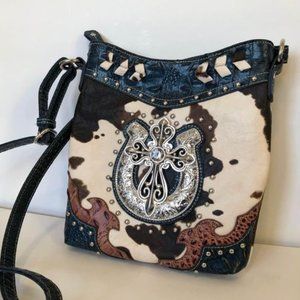 Western Cow Print Crossbody Bag Purse Southern